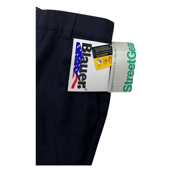 BLAUER NWT Stretch Gear Pleated Business Casual Navy Blue Work Pants Mens 34x28 - Picture 7 of 9